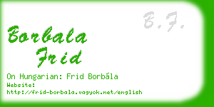 borbala frid business card